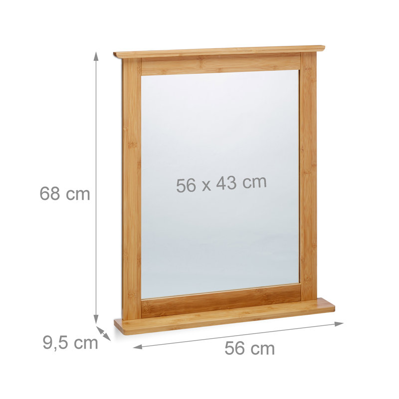 Relaxdays Wall Mounted Bamboo Bathroom / Vanity Mirror & Reviews